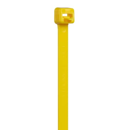 Panduit Cable Tie, 14-1/2 in L, 4 in Max Bundle Dia., Yellow, Nylon 6/6, 50 lb Strength, 1000 PK PRT4S-M4Y